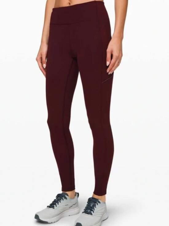 lululemon athletica Pants - Lululemon Speed-Up Tight in Garnet Size 8 Tall in Luon Fabric